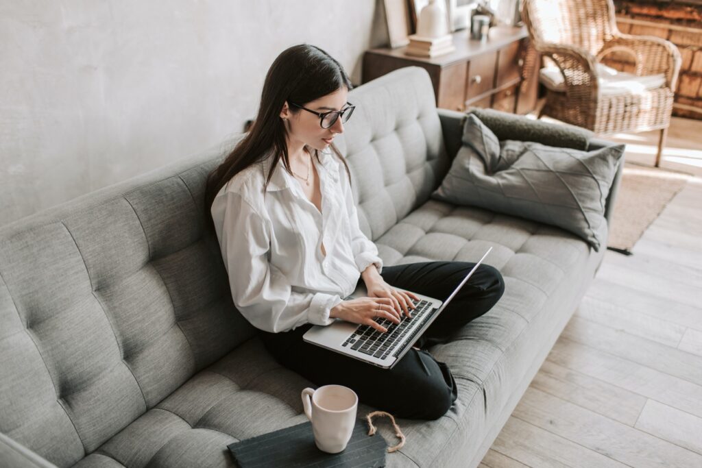 Technology professional working remotely from home